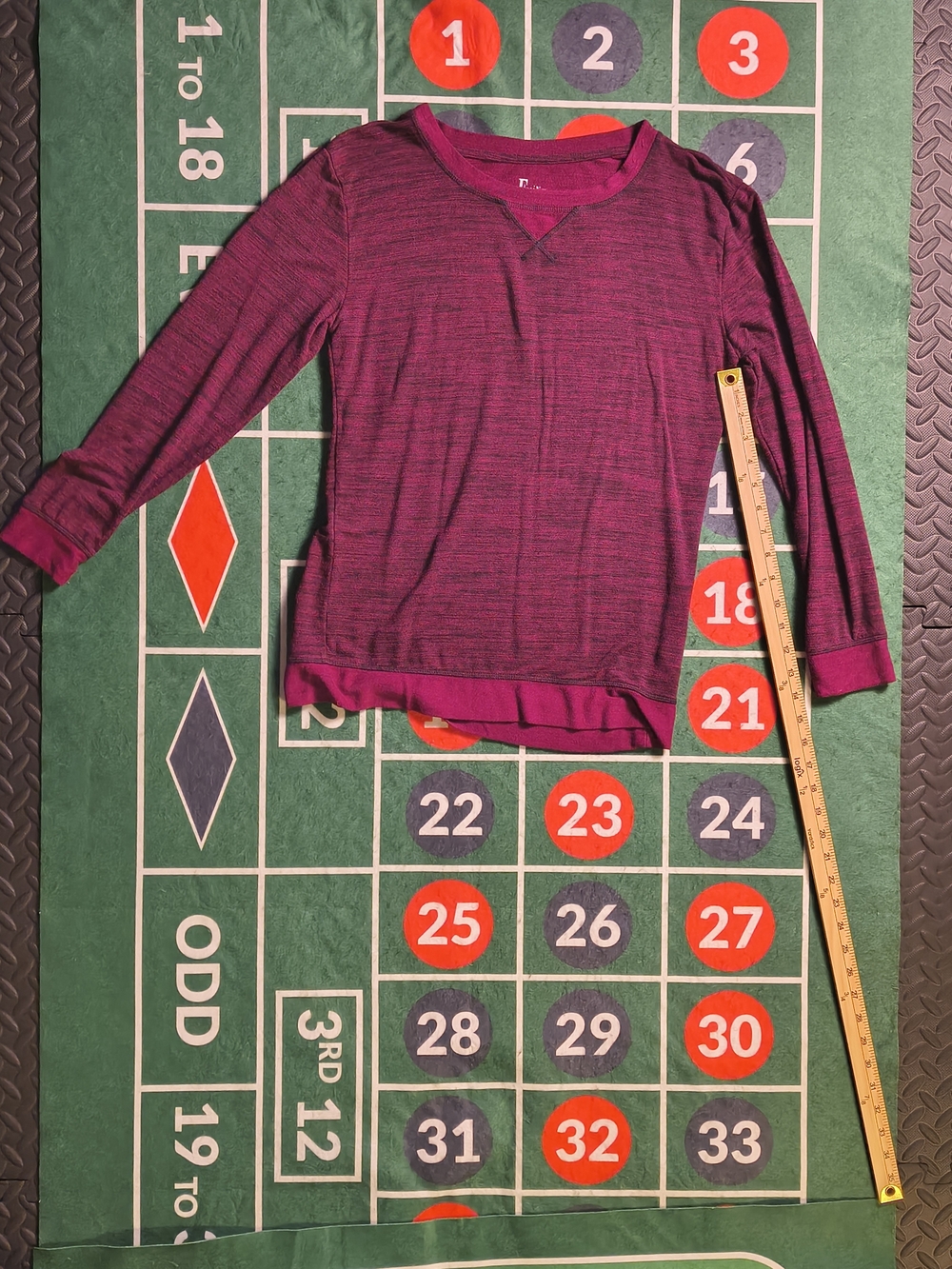 Felina Burgundy Black Heathered Lounge Top Long Sleeve Womenâs Small - Picture 10 of 15